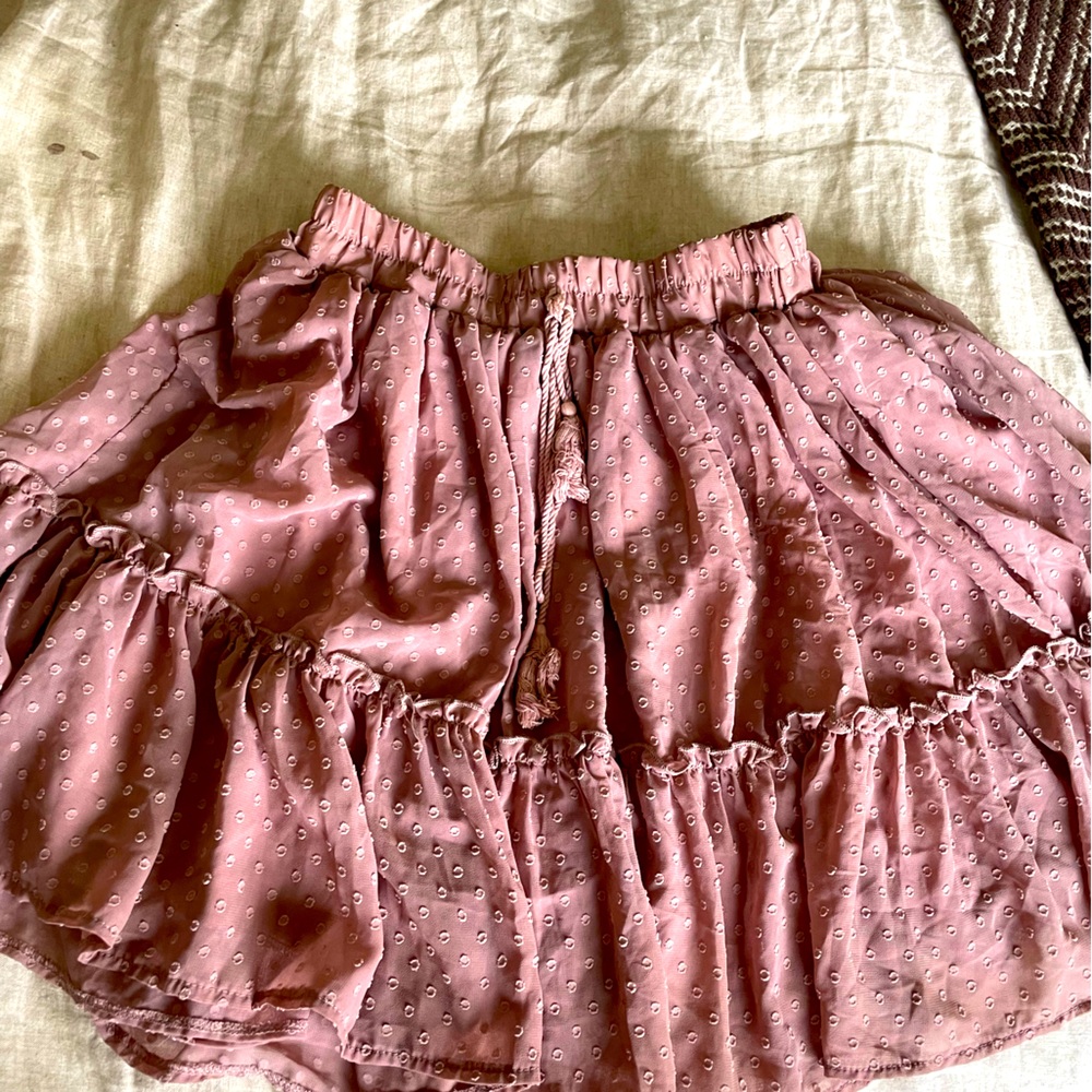 Pastel Pink High Waist Pleated Layer Skirt